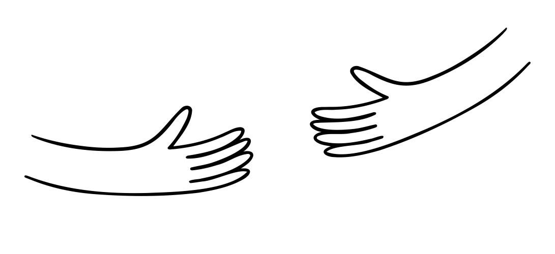 Human hands holding embracing something Vector Image