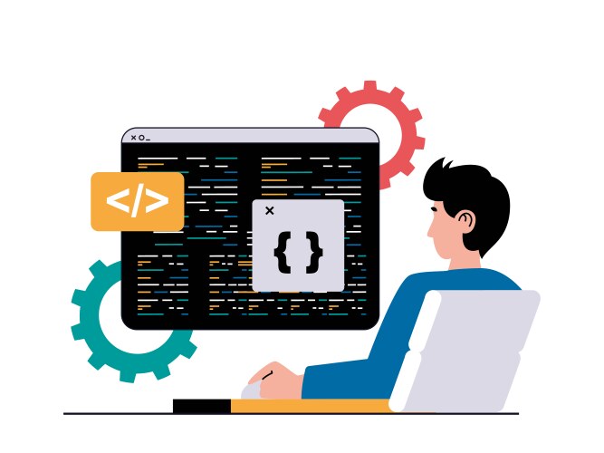 Programming Software Development vektorbild