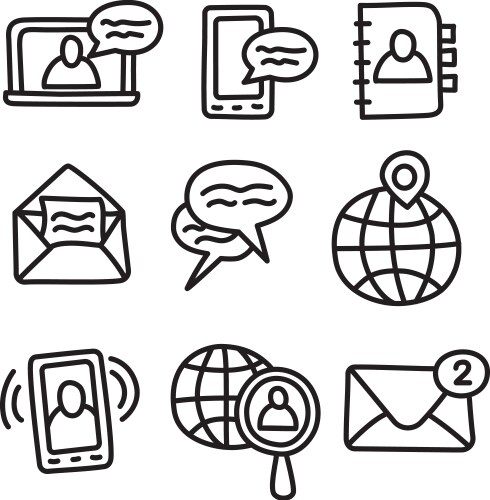 Icons and pictograms apps Royalty Free Vector Image