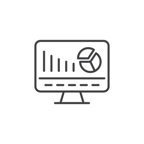 Monitoring icon set computer dashboard data Vector Image