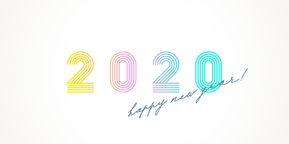 Multicolored 2020 new year logo vector image