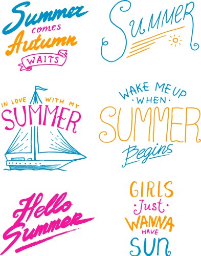 Summer quotes inspiration travel and journey vector image