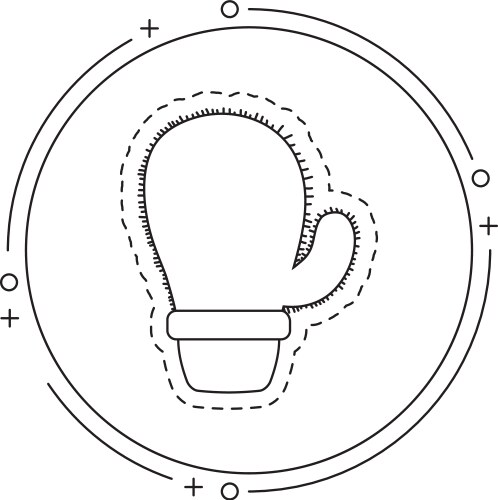 Patch cactus in frame circular vector image