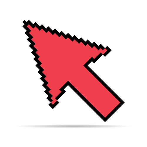 Arrow pixel icon shadow web cursor click mouse vector image