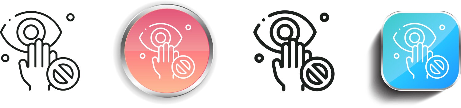 Avoid icon thin linear regular and button style vector image