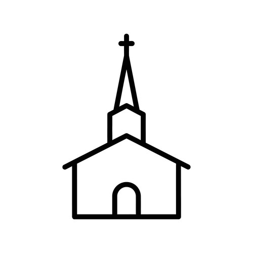 Traditional Church Line Drawing Vector Image