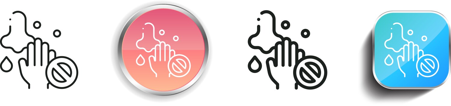 Avoid icon thin linear regular and button style vector image