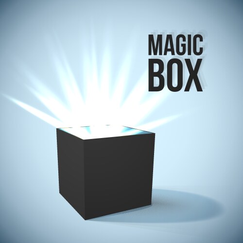 Empty magic opened box Royalty Free Vector Image