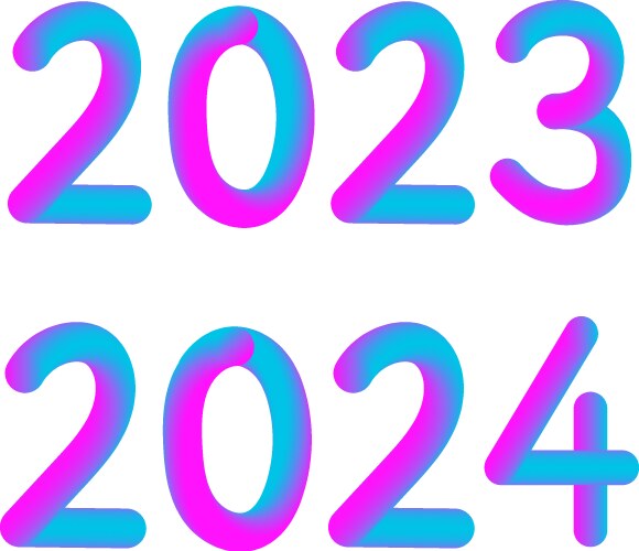 Futuristic New Year 2024 - Neon Metaverse Vector Image
