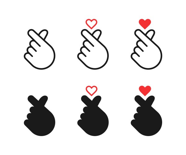 Mini Heart Finger Symbol Icons Vector Image