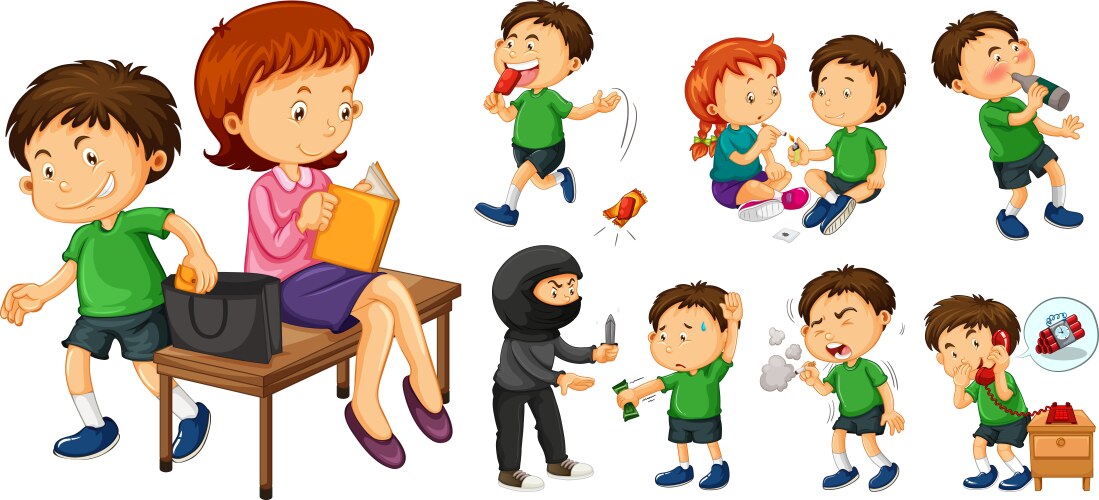 Kids bullying the weaks set bad behavior Vector Image