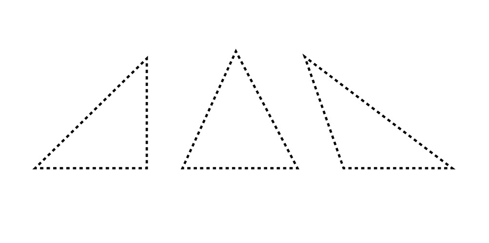 Triangle types based on angles math basic shapes vektorbild