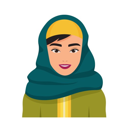 Smiling arabian woman avatar vector image