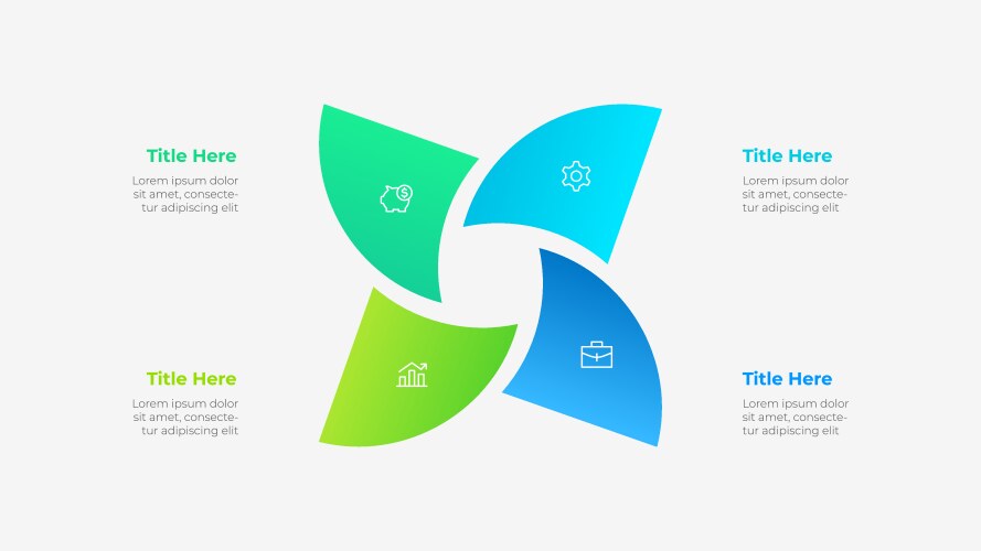 abstract diagram divided into 4 segments concept vector image