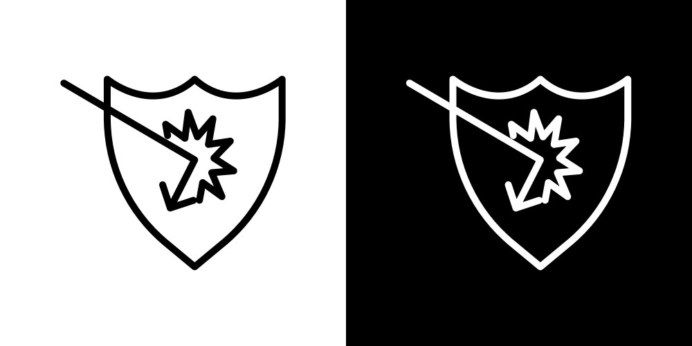 Protection from attack icon set shield safety Vector Image