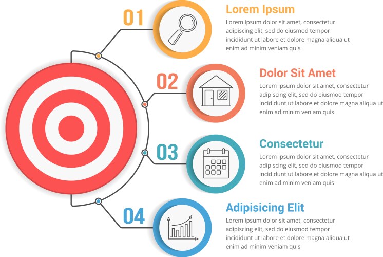 Thin line flat elements for infographic template Vector Image