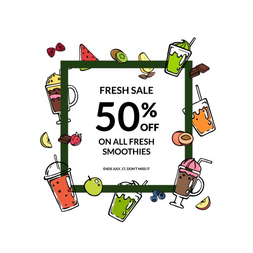 Doodle smoothie with place for text Vector Image