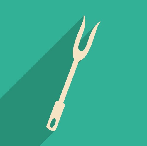 Flat with shadow icon and mobile application fork vector image