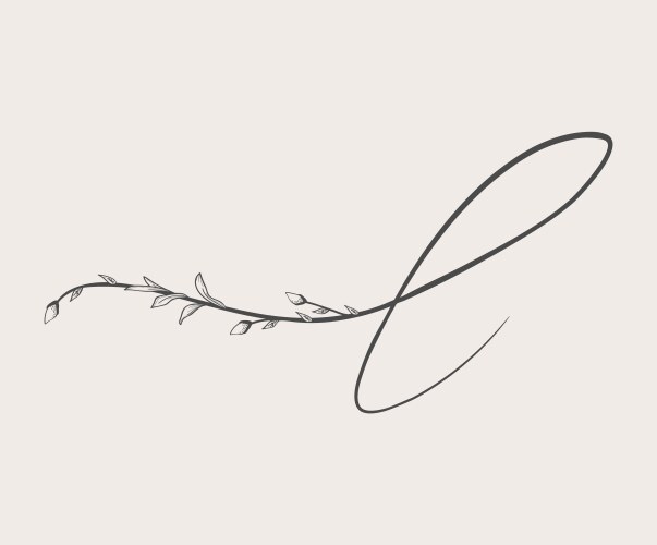 Hand drawn floral l monogram and logo Royalty Free Vector