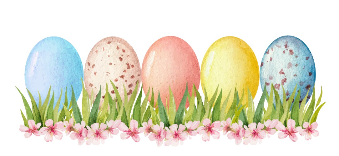 Happy easter watercolor hand painted vector image