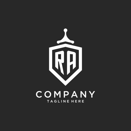 Ra logo initial monogram with shield and sword – Royalty-Free Vector ...