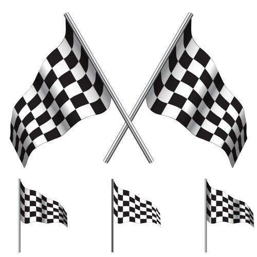 Realistic detailed 3d checkered racing flag Vector Image