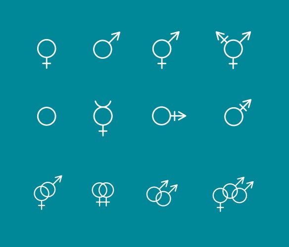 Gender Symbol Icons Set vector image