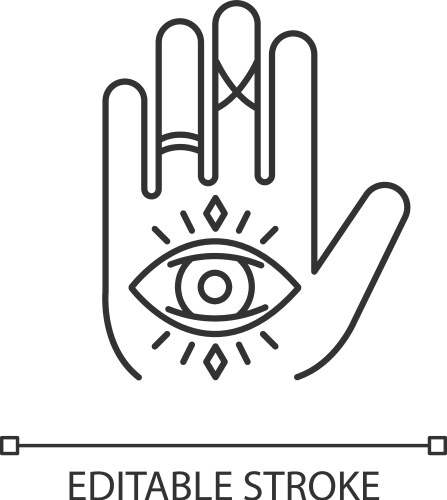 Hand and eye esoteric pixel perfect linear icon Vector Image