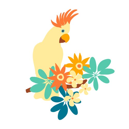 Kakadu parrot tropical bird design Vector Image