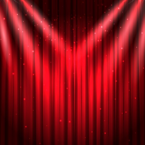 Red Stage Curtain Background Vector Image