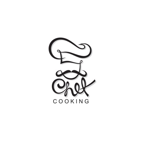 Creative chef hat symbol text font letter logo Vector Image