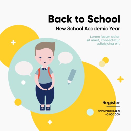 back to school template vector image