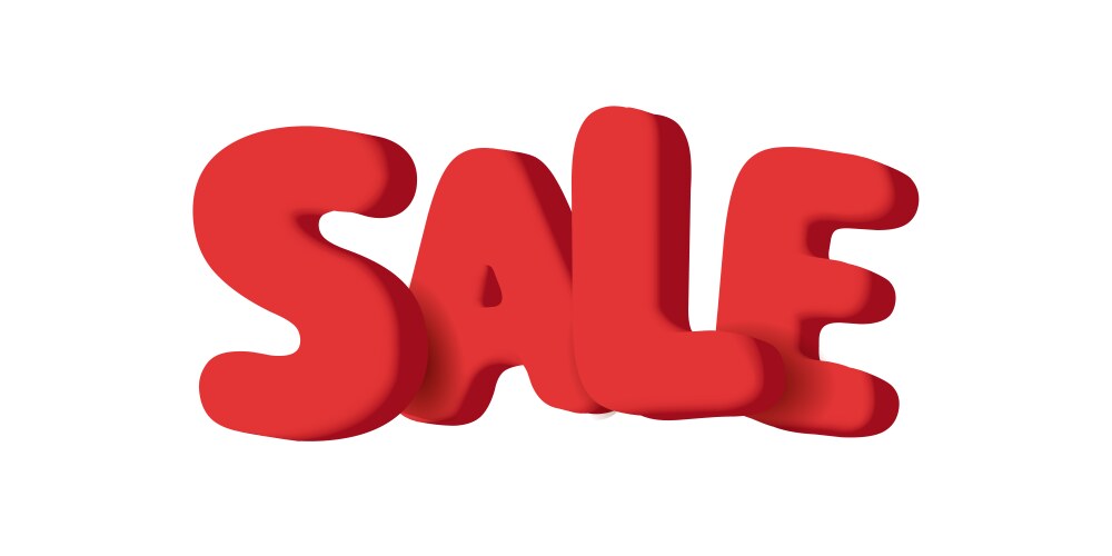 big red 3d letters sale rounded shapes isolated vector image