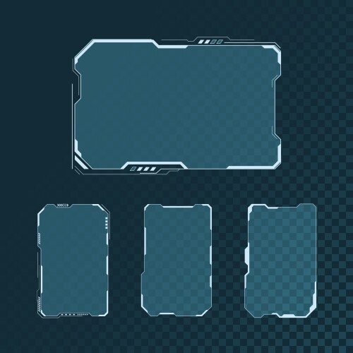 Hud futuristic user interface screen elements set vector image