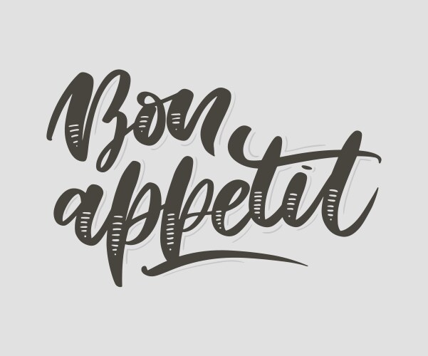 bon appetit hand drawn lettering vector image