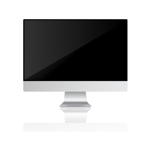 Computer monitor and display with shadow realistic vector image