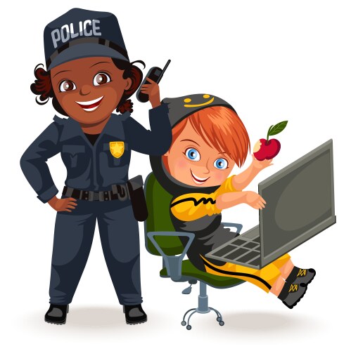 not female professions strong woman police vector image