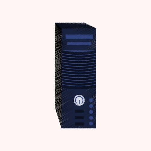 Flat shading style icon computer processor vector image