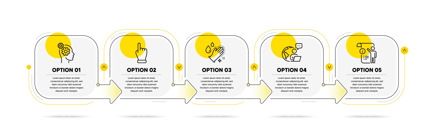 Click hand thoughts and manual doc icons set vector image