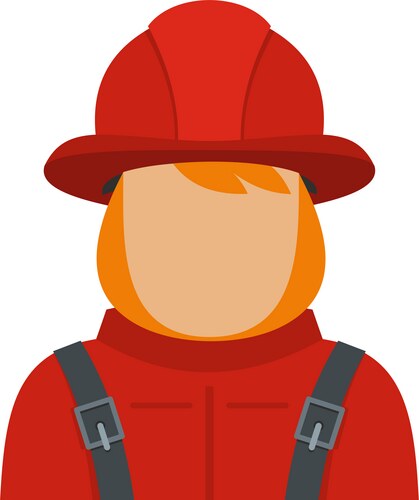 Fire Helmet Icon - Flat Style Royalty Free Vector Image