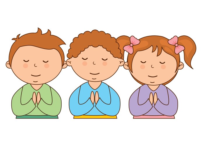 Indian kids praying Royalty Free Vector Image - VectorStock