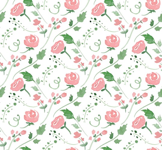 Seamless pattern flower rose branch wallpaper Vector Image