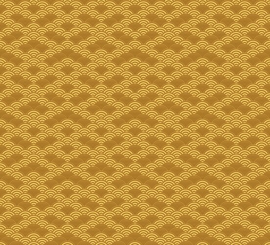 Gold seigaiha luxurious japanese wave pattern vector image