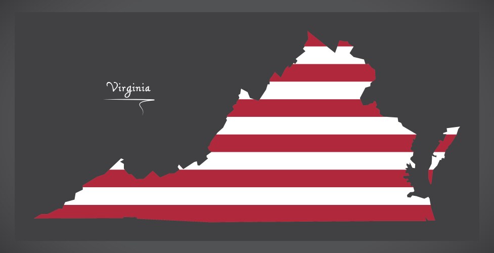 Virginia map with american national flag Vector Image