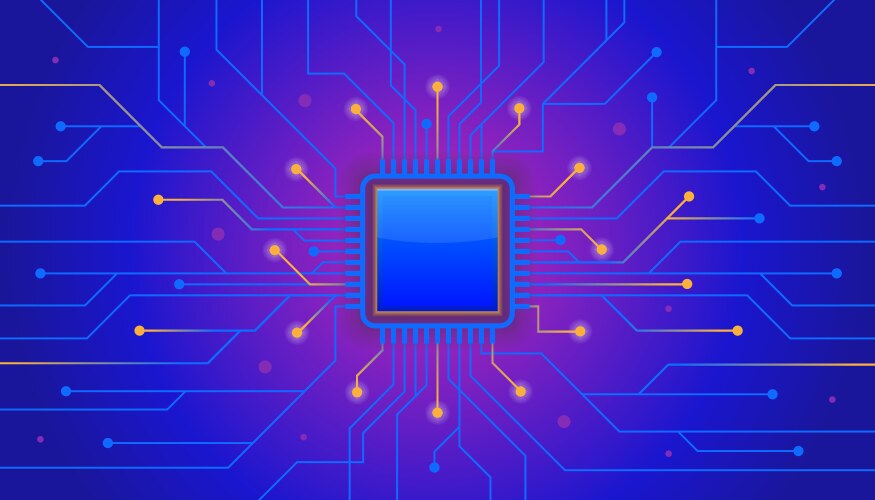 Computer Chip Backdrop Design microchip background computer electronic Vector Image