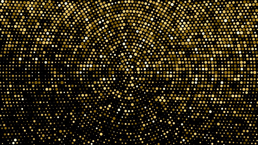 Gold glitter halftone dotted backdrop vector image