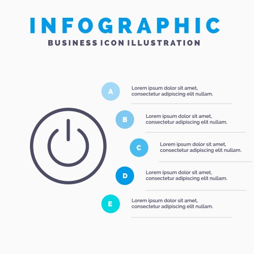 Interface on power ui user line icon with 5 steps vektorbild