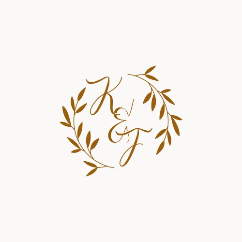 Initial kf letters beautiful floral feminine – Royalty-Free Vector ...