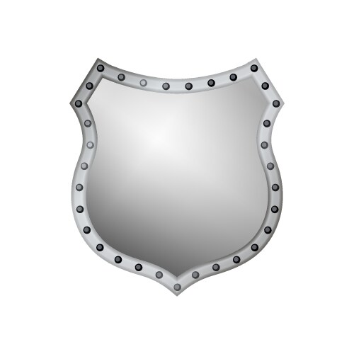 Shield silver gray icon shape emblem Royalty Free Vector