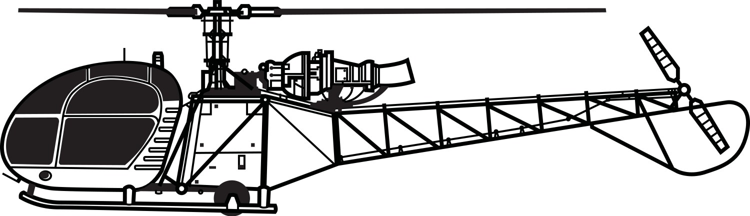 aerospatiale alouette 2 sa 313 318 vector image